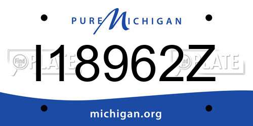 I18962Z Michigan License Plate