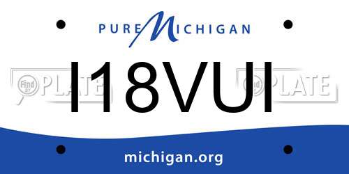 I18VUI Michigan License Plate