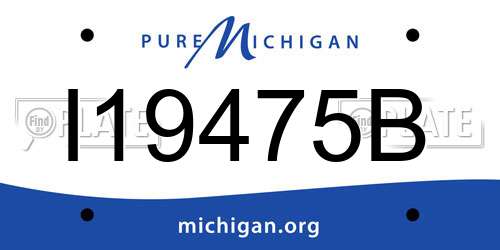 I19475B Michigan License Plate