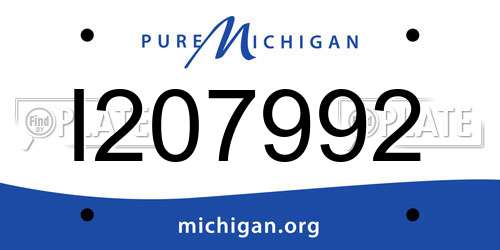 I207992 Michigan License Plate