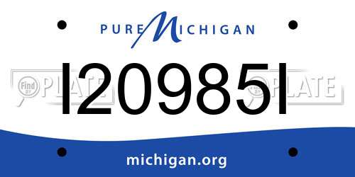 I20985I Michigan License Plate