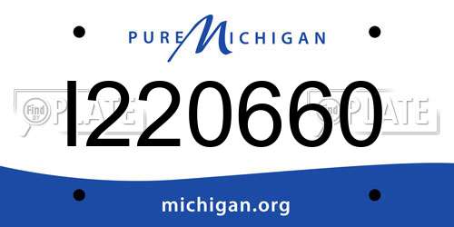 I220660 Michigan License Plate
