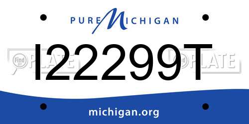 I22299T Michigan License Plate