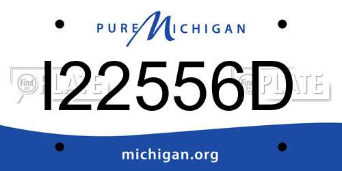 I22556D Michigan License Plate
