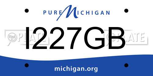 I227GB Michigan License Plate