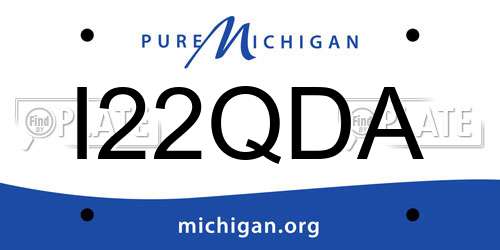 I22QDA Michigan License Plate