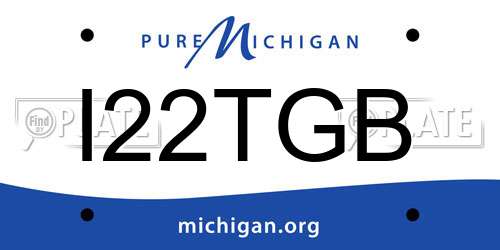 I22TGB Michigan License Plate