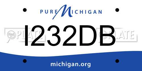 I232DB Michigan License Plate