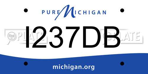I237DB Michigan License Plate