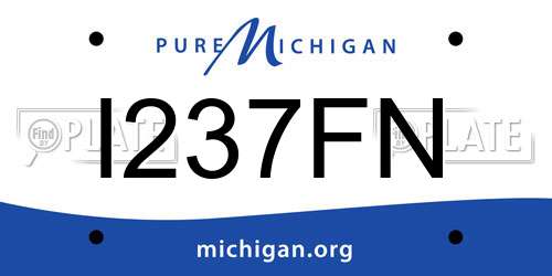 I237FN Michigan License Plate