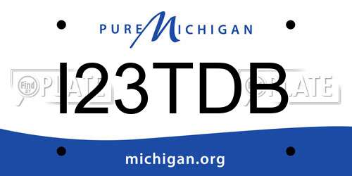 I23TDB Michigan License Plate