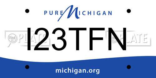 I23TFN Michigan License Plate