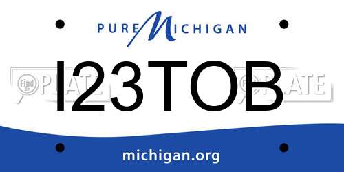 I23TOB Michigan License Plate