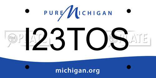 I23TOS Michigan License Plate