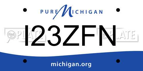 I23ZFN Michigan License Plate