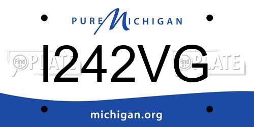 I242VG Michigan License Plate