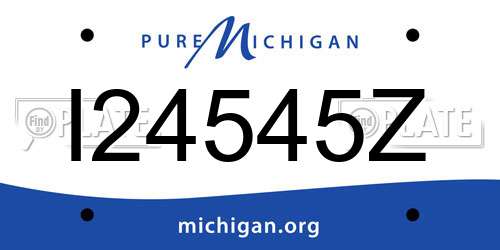 I24545Z Michigan License Plate