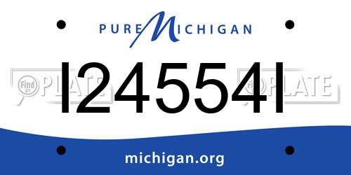 I24554I Michigan License Plate