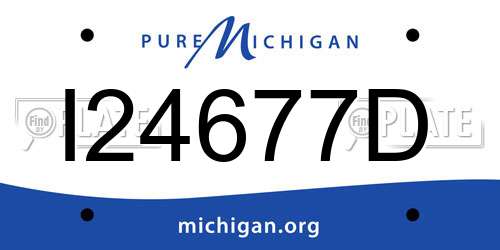 I24677D Michigan License Plate