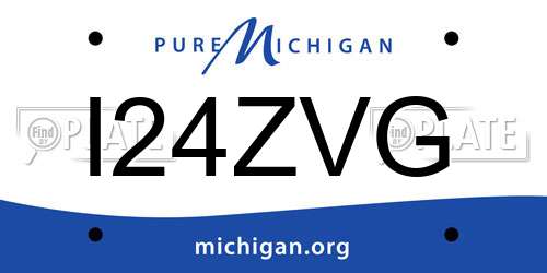 I24ZVG Michigan License Plate