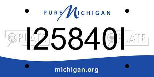 I25840I Michigan License Plate