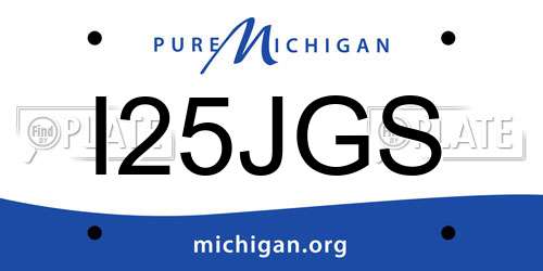 I25JGS Michigan License Plate
