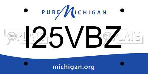 I25VBZ Michigan License Plate