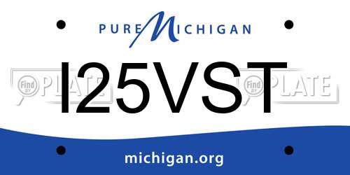 I25VST Michigan License Plate