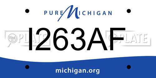 I263AF Michigan License Plate