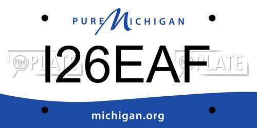 I26EAF Michigan License Plate
