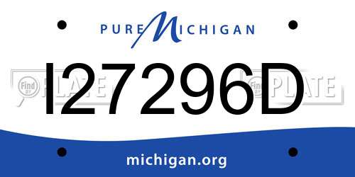 I27296D Michigan License Plate