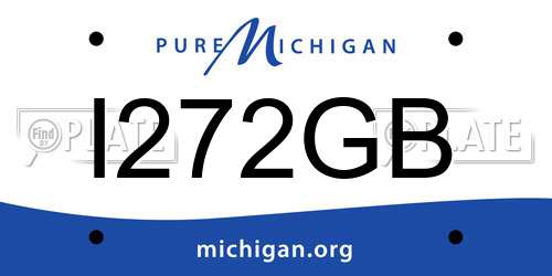I272GB Michigan License Plate