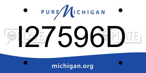 I27596D Michigan License Plate