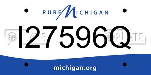 I27596Q Michigan License Plate