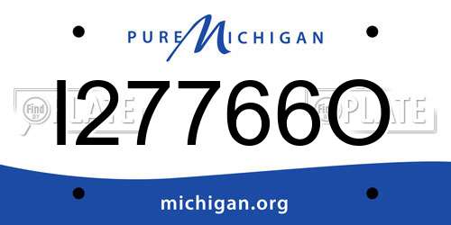 I27766O Michigan License Plate