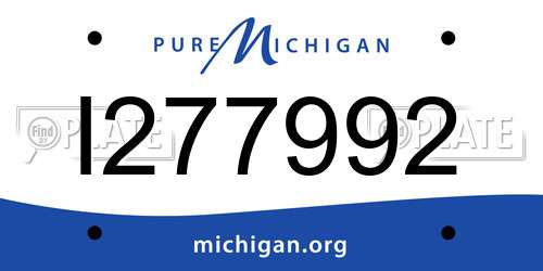 I277992 Michigan License Plate