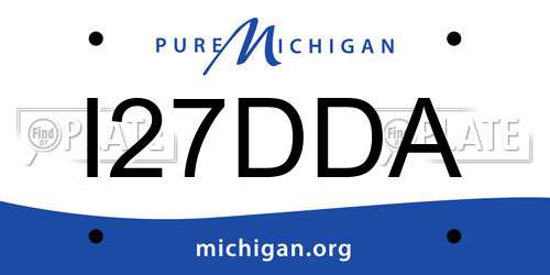I27DDA Michigan License Plate
