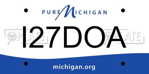 I27DOA Michigan License Plate