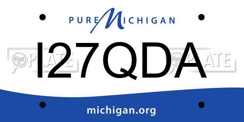I27QDA Michigan License Plate