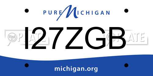 I27ZGB Michigan License Plate