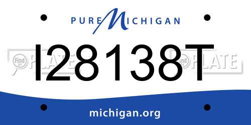 I28138T Michigan License Plate