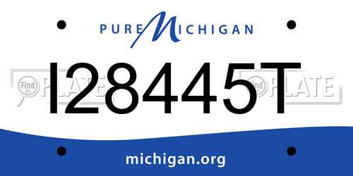 I28445T Michigan License Plate