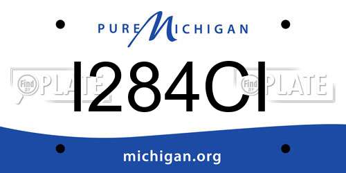 I284CI Michigan License Plate