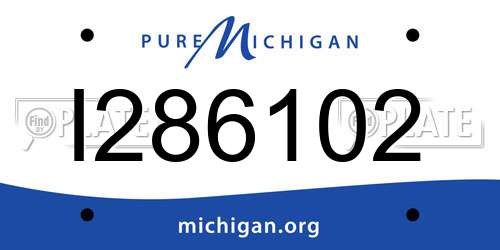 I286102 Michigan License Plate