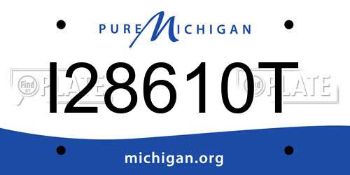 I28610T Michigan License Plate