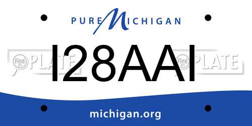 I28AAI Michigan License Plate
