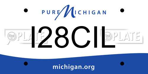 I28CIL Michigan License Plate
