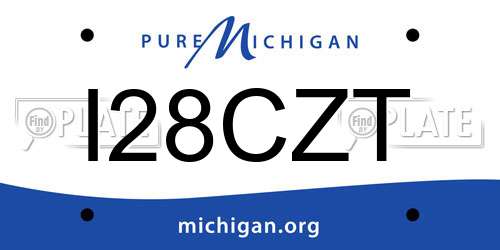 I28CZT Michigan License Plate