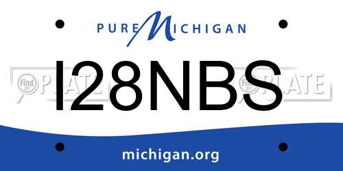 I28NBS Michigan License Plate