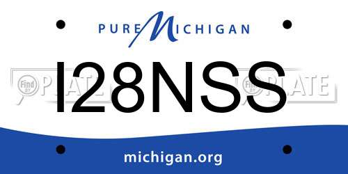 I28NSS Michigan License Plate
